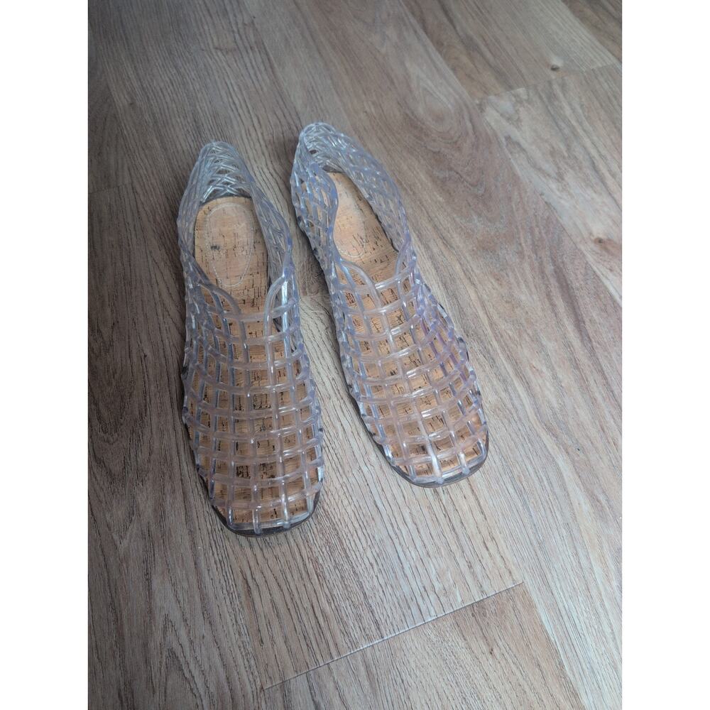 The Row Mara Clear Fishnet Jelly PVC Cut Out Cage Flat Sandals Women EU 40 - Picture 2 of 16